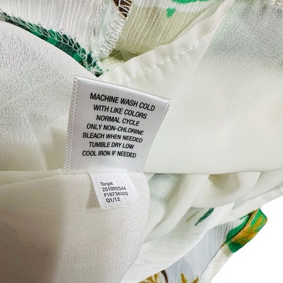 The Webster at Target Green and White Palm Print Strapless Maxi Dress size Small - Picture 10 of 16